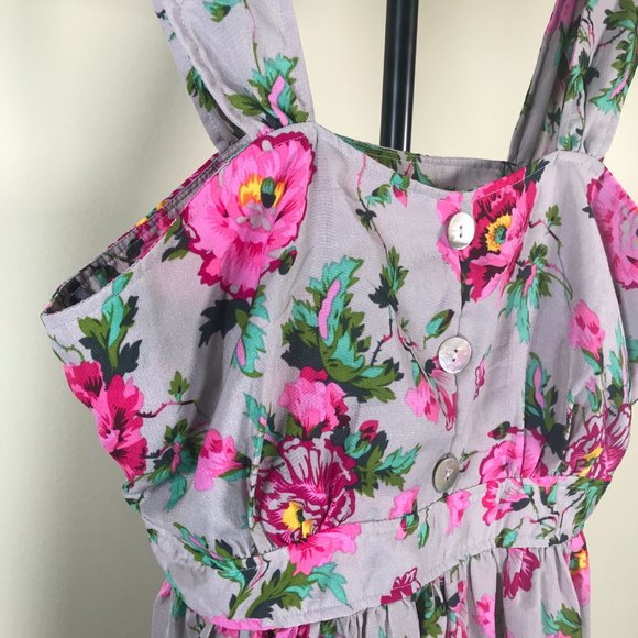 Selina Studio Grey & Pink Floral Dress - Picture 2 of 12